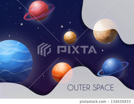 Space background with planets solar system. Vector illustration. 138830833