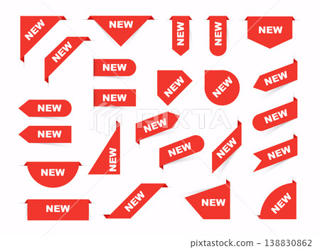 Collection Sale Tags. New signs. Isolated vector illustration. Collection Sale Tags. New signs. Isolated vector illustration. 138830862