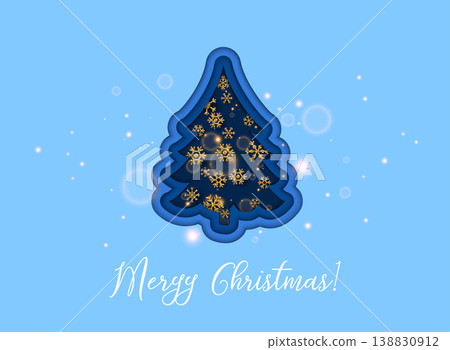 Merry Christmas.Golden glitter snowflakes on dark background. Can be used for decoration, banners and card. Merry Christmas.Golden glitter snowflakes on dark background. Can be used for decoration, banners and card. 138830912