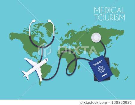 Medical tourism. Flat design modern vector illustration concept. 138830925