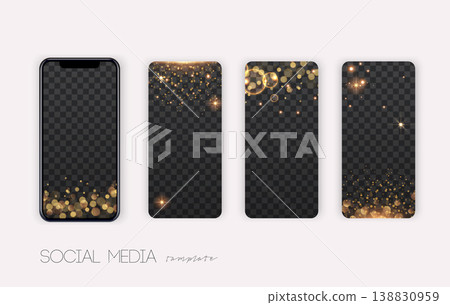 Stories Pack. Trendy editable template for social networks stories. Sparkle and glitter effects. Stories Pack. Trendy editable template for social networks stories. Sparkle and glitter effects. 138830959