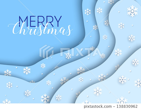 Merry Christmas. White snowflakes on a blue background. Can be used for decoration, banners and card. Merry Christmas. White snowflakes on a blue background. Can be used for decoration, banners and card. 138830962