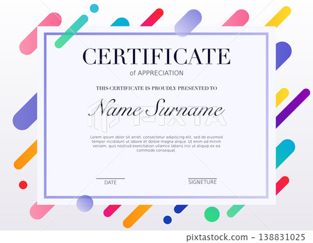 Certificate template with golden decoration element. Design diploma graduation, award. Vector illustration. Certificate template with golden decoration element. Design diploma graduation, award. Vector illustration. 138831025