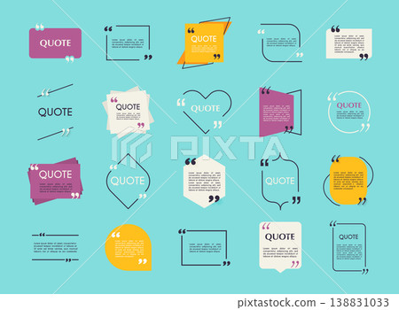 Quote blank template. Design elements, circle business card, paper sheet, information, text for your design. Quote blank template. Design elements, circle business card, paper sheet, information, text for your design. 138831033