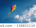 multi coloured parachute over the blue sky 138831110