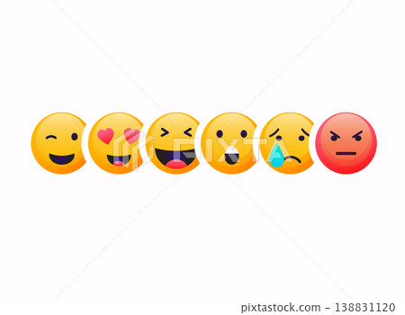 Emoji flat design, avatar. Vector illustration isolated on white background. 138831120