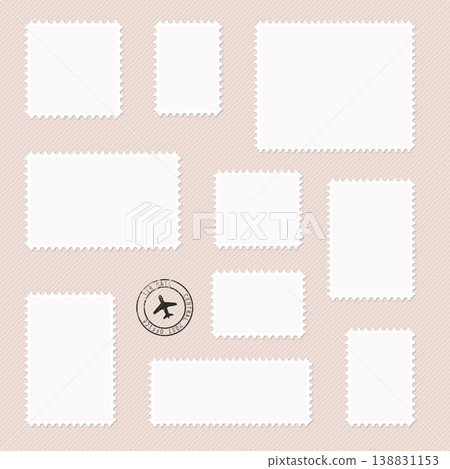 Set of post marks different size in white color. Vector illustration. 138831153