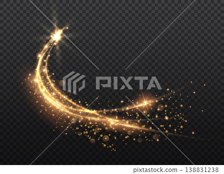 Transparent Golden Glow light effect. Copper lights effects. Sparkle and glitter. Vector illustration. Transparent Golden Glow light effect. Copper lights effects. Sparkle and glitter. Vector illustration. 138831238