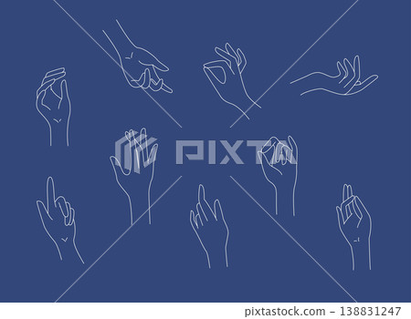 Female beauty hand logo and icon. Linear design. Vector concept illustration. Female beauty hand logo and icon. Linear design. Vector concept illustration. 138831247