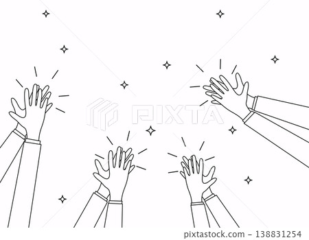 Human hands clapping. Linear design. Flat design modern vector illustration concept. Human hands clapping. Linear design. Flat design modern vector illustration concept. 138831254