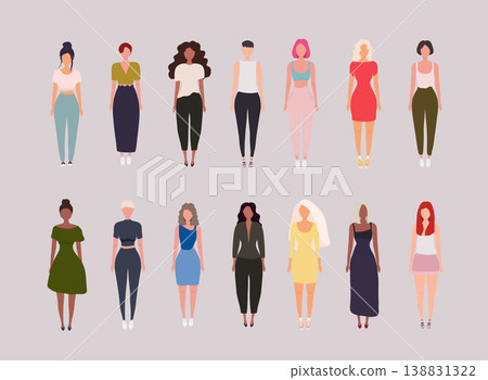 Women different character vector design illustration. Women different character vector design illustration. 138831322