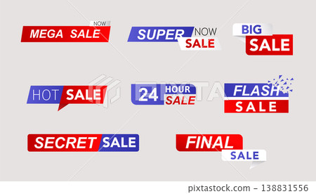 Sale banners and promo stickers. One day sales and 24 hour sale, last minute offer banner. Sale banners and promo stickers. One day sales and 24 hour sale, last minute offer banner. 138831556
