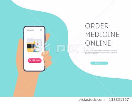 Person buying the pills online with the smartphone. Ordering medicines online. Person buying the pills online with the smartphone. Ordering medicines online. 138831567
