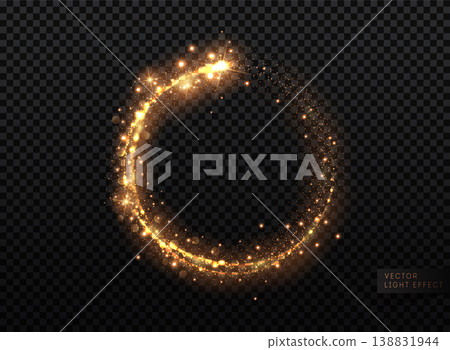 Transparent Golden Glow light effect. Copper lights effects. Sparkle and glitter. Vector illustration. Transparent Golden Glow light effect. Copper lights effects. Sparkle and glitter. Vector illustration. 138831944