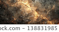Abstract Shattered Glass with Glowing Golden Light 138831985