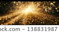 Golden Glitter Light Burst Background 138831987
