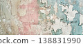 Peeling vintage wall with pastel paint layers 138831990