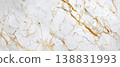 White Marble Texture with Gold Veins 138831993