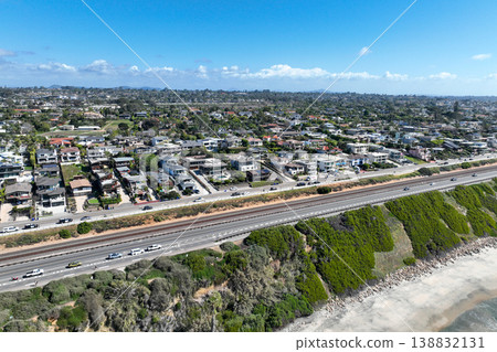 Aerial drone photo of Cardiff, West Coast of California, Encinitas, United States of America 138832131