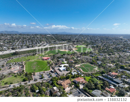 Aerial drone photo of Cardiff, West Coast of California, Encinitas, United States of America 138832132