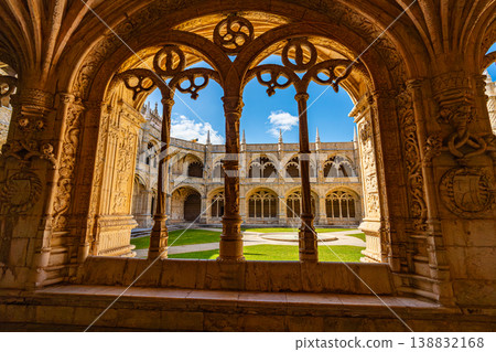 Jeronimos Monastery Cloister in Lisbon Portugal Historic Architecture Jeronimos Monastery Cloister in Lisbon Portugal Historic Architecture 138832168