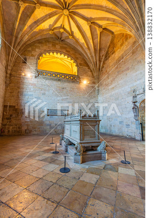Tomb of Vasco da Gama Jeronimos Monastery Lisbon Portugal Interior 138832170