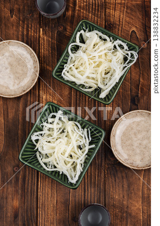 Shredded Dried Squid, Traditional Snack Food Shredded Dried Squid, Traditional Snack Food 138832234