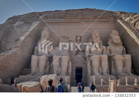 Abu Simbel, Aswan, Egypt- February 10 2025: Abu Simbel Temples in Abu Simbel Aswan, Egypt exterior daylight shot showing The Great Temple of Ramesses II 138832353