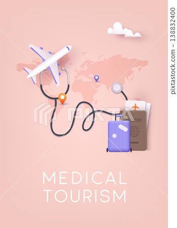 Medical tourism. 3D Vector Illustrations. 138832400