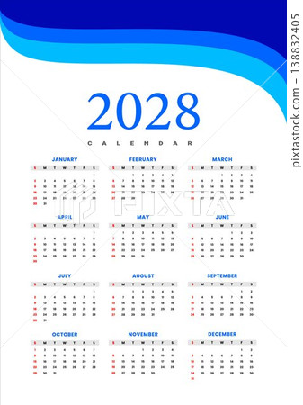2028 Yearly Calendar Template 138832405