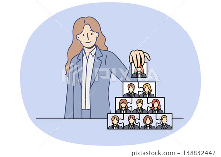 Woman recruiter is engaged in team building and creating corporate governance structure Woman recruiter is engaged in team building and creating corporate governance structure 138832442