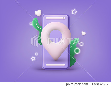 Smartphone sms speech bubbles push alerts on screen, digital or electronic chatting on cellphone. 3D Web Vector Illustrations. 138832657