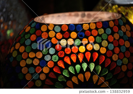 egyptian glass lamp detail close up egyptian glass lamp detail close up 138832959