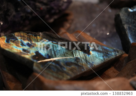 labradorite stone close up detail 138832963