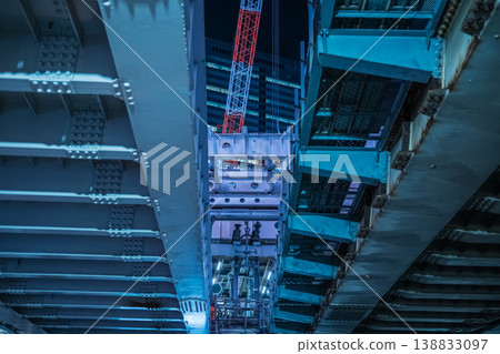 夜幕下的澀谷站：從宮安高架橋看到的施工現場（下圖） 138833097