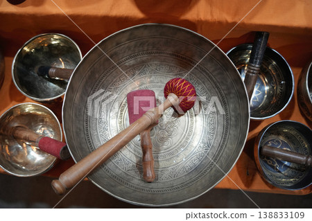 tibetan bell close up detail 138833109