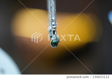 many necklages hanging jewelry detail many necklages hanging jewelry detail 138833112