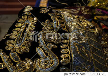 arabic clothes detail colorful decorated arabic clothes detail colorful decorated 138833125
