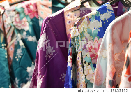 Japanese Kimono detail Colorful Decorated 138833162