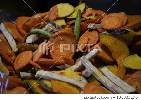 Vegetables candied fruit detail close up 138833176