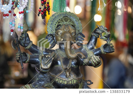 Elephant indian tibetan ornaments fabric close up detail Elephant indian tibetan ornaments fabric close up detail 138833179