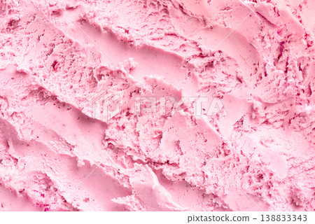 Strawberry pink ice cream texture 138833343