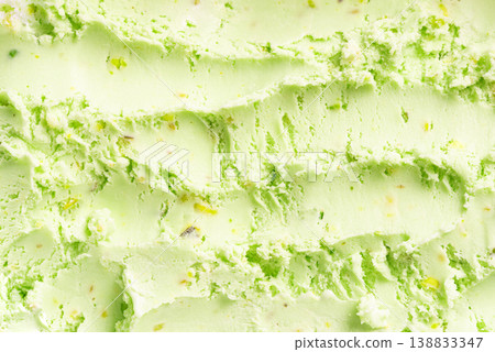 Green pistachio ice cream texture Green pistachio ice cream texture 138833347
