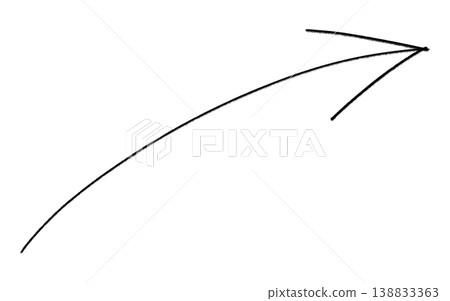 Hand-drawn arrow material using a pencil 138833363