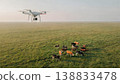 Drone Monitoring Livestock on Farm Field, Smart Agriculture Technology 138833478