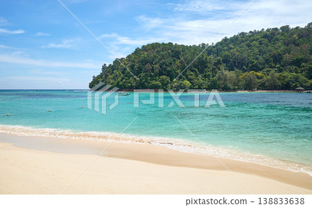 Sandy beach on Sapi Island, Tunku Abdul Rahman National Park, Malaysia. Sandy beach on Sapi Island, Tunku Abdul Rahman National Park, Malaysia. 138833638