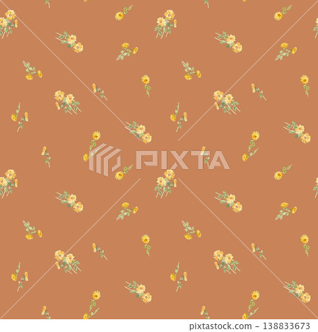 Scandinavian Minimal Floral Seamless Pattern Watercolor Sunflower Warm Earthy Background Nordic Design Scandinavian Minimal Floral Seamless Pattern Watercolor Sunflower Warm Earthy Background Nordic Design 138833673