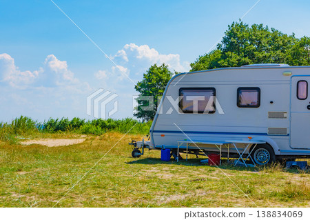 Caravan trailer camping on nature 138834069