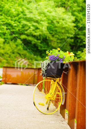Bike with flowers decoration, Norway Bike with flowers decoration, Norway 138834120