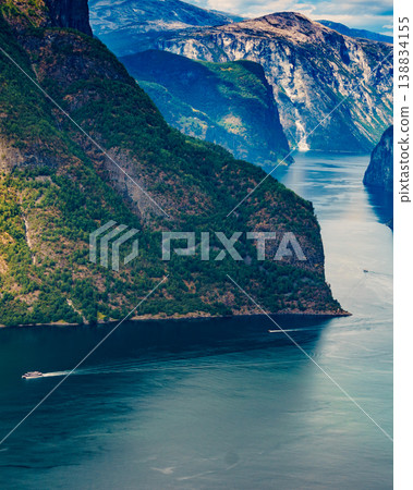 Fjord landscape Aurlandsfjord in Norway Fjord landscape Aurlandsfjord in Norway 138834155
